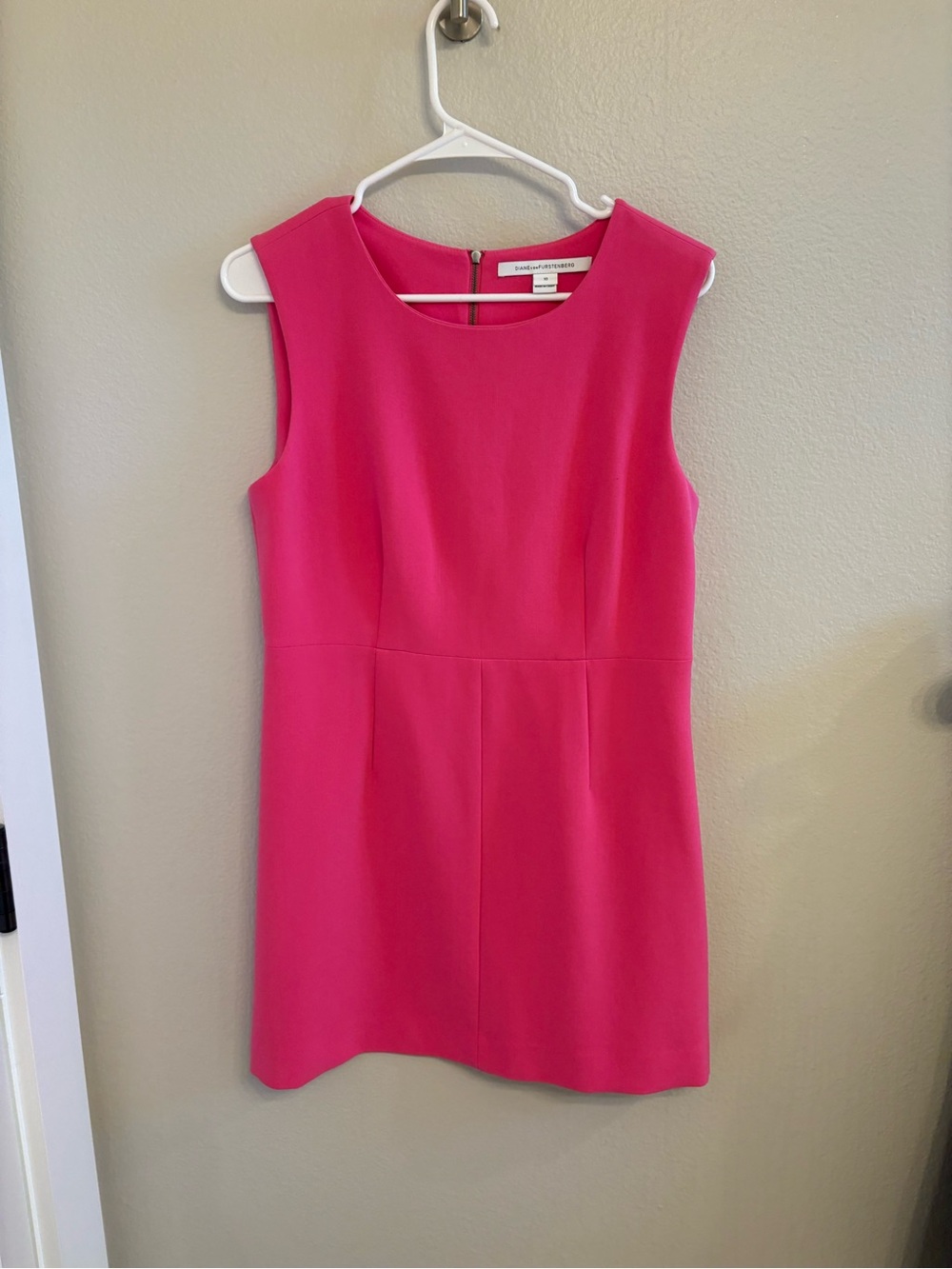 Diane Von Furstenberg Bright Pink Sleeveless Mini Dress